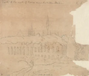 Partie du mur de Rome près de la Villa Médicis